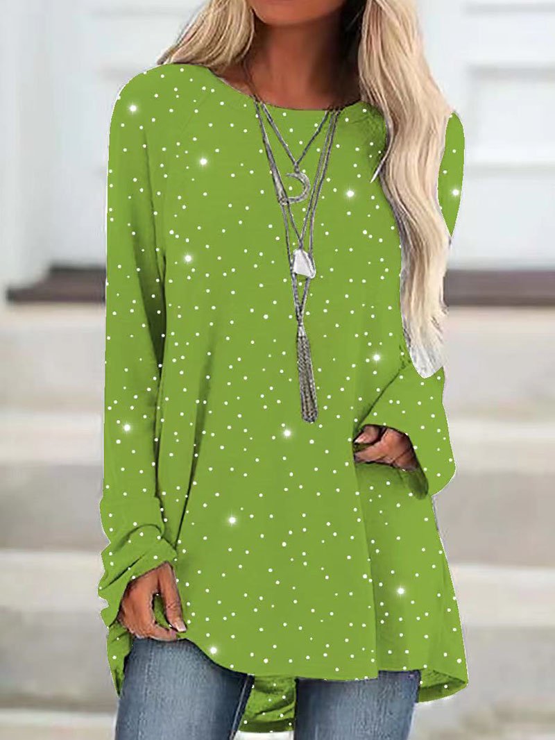 Knit sweater loose large size casual sequined T-shirt top-ABOXUN