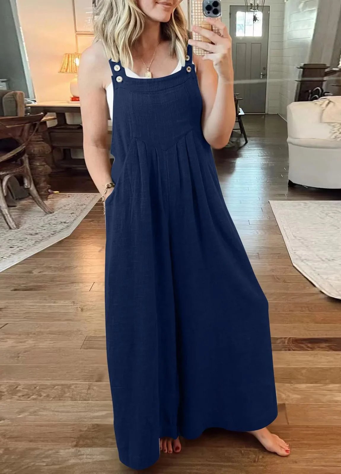 2023 HOT SALE PLUS SIZE WIDE LEG OVERALLS JUMPSUIT(BUY 2 FREE SHIPPING)