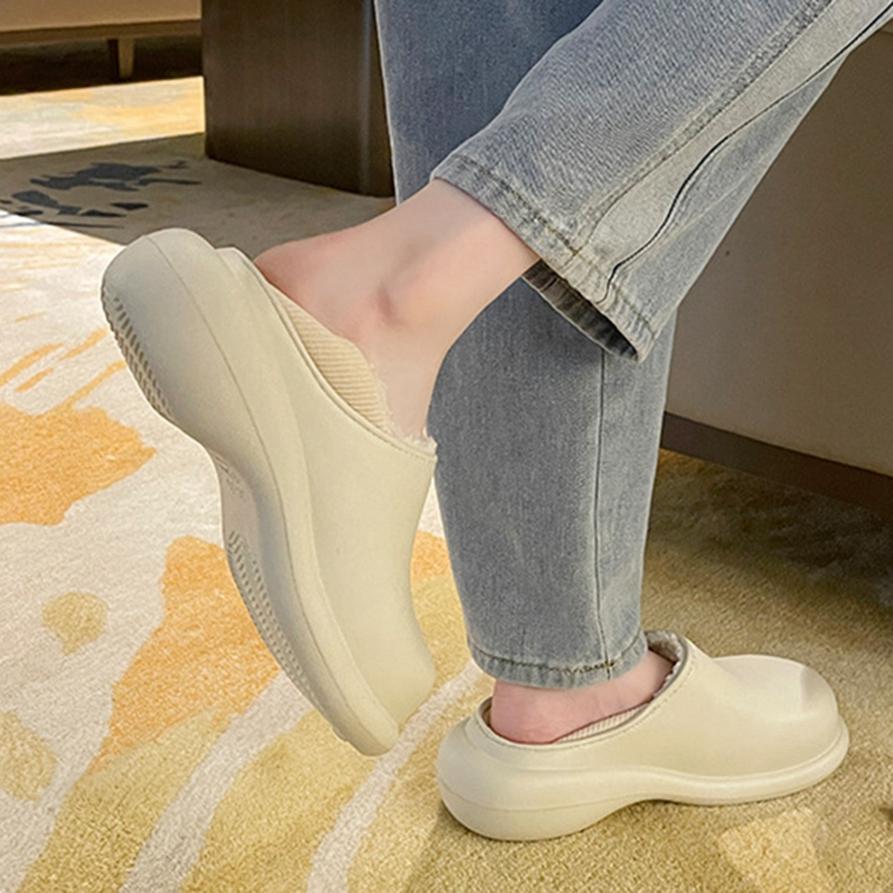 Women's Winter Thick Warm High-heeled Fur Slippers-ABOXUN