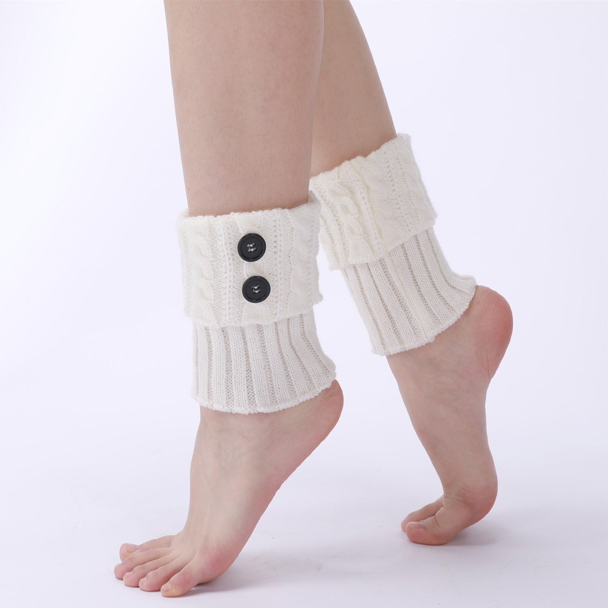 Casual Solid Color Knitted Socks-ABOXUN