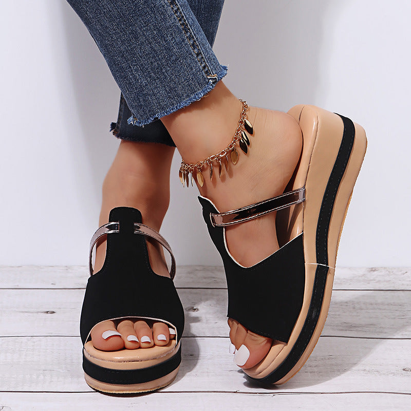 women's summer casual high bottom slippers-ABOXUN