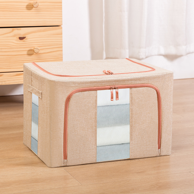 Sxtiyou® Oxford Fabric Collapsible Storage Boxes for Clothes/Quilts/Linen with Metal Supports-ABOXUN