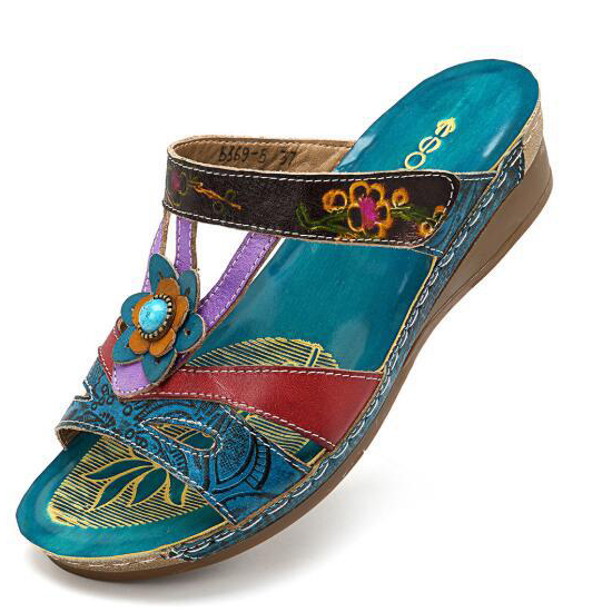Bohemian Style Fashion Non-Slip Wedge Slippers-ABOXUN