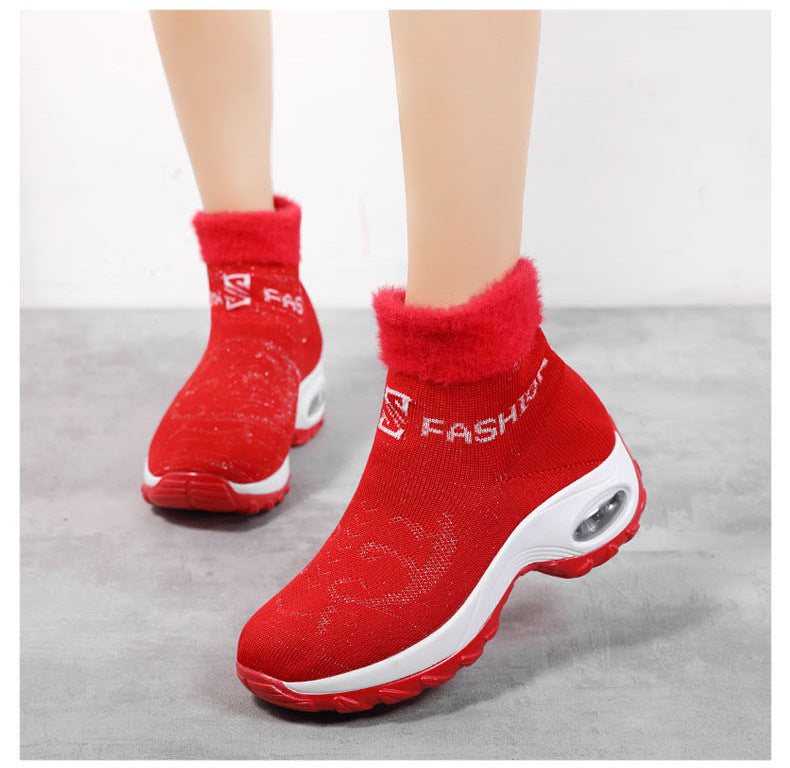 Ladies Fashion High Top Warm Snow Boots-ABOXUN