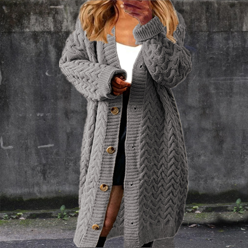 Women's Casual Long Sleeve Cotton Pocket Sweater Coat-ABOXUN