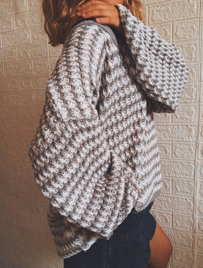 Long Sleeve Knitted Sweater-ABOXUN