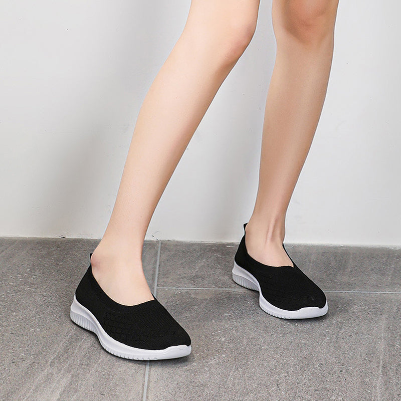 Slip-on flat casual breathable women's shoes-ABOXUN
