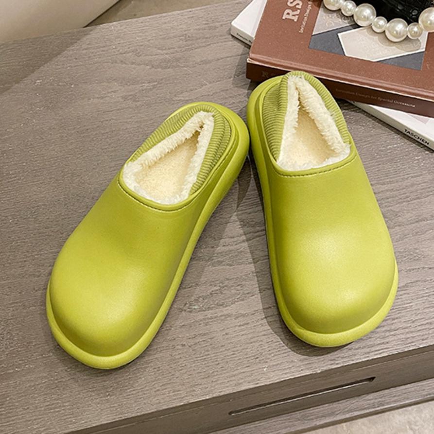 Women's Winter Thick Warm High-heeled Fur Slippers-ABOXUN