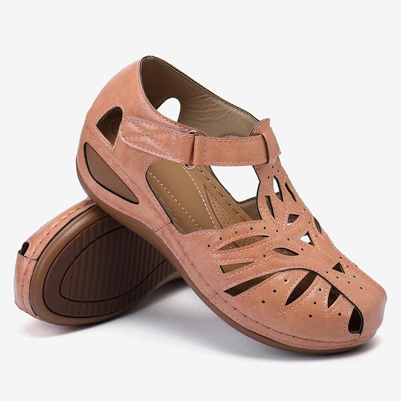 Sursell Women's Sandals Hollow Bow Comfortable Platform Sandals-ABOXUN