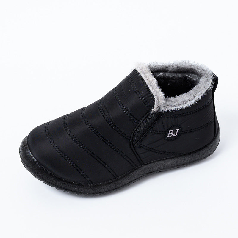 Autumn and winter non-slip warm soft bottom cotton shoes and cotton boots—Unisex-ABOXUN