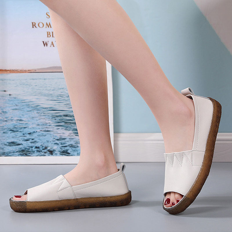 Ladies Summer Fish Mouth Soft Sole Slippers-ABOXUN