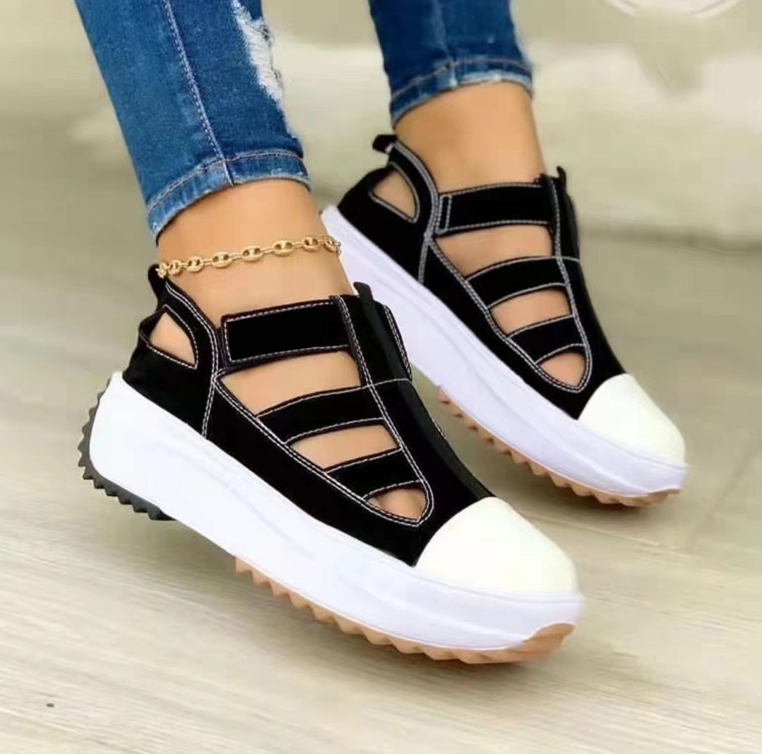 Platform Raised Velcro Ladies Sandals-ABOXUN