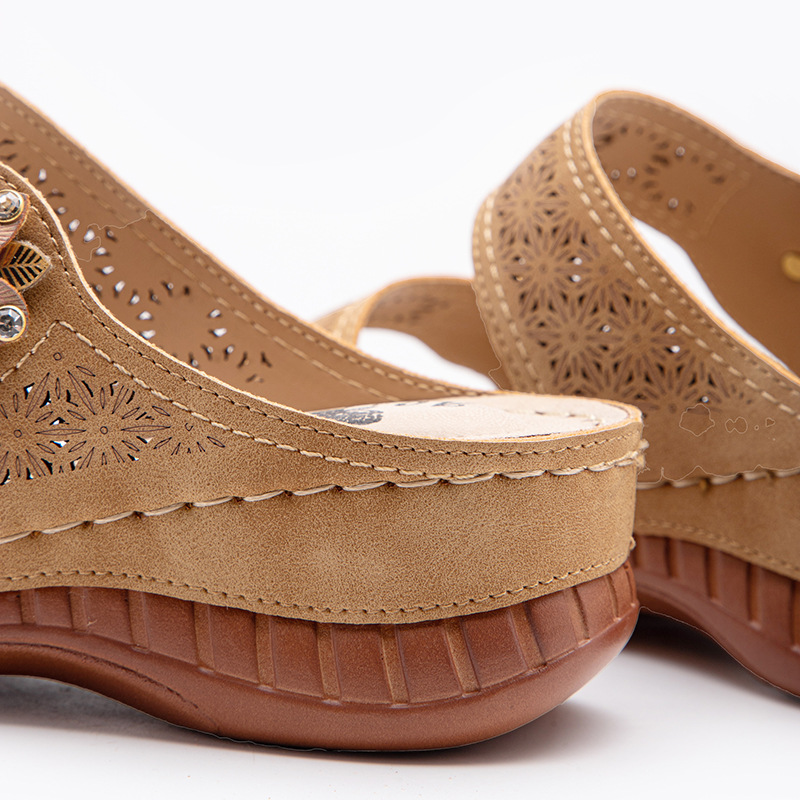 Embroidered Wedge Sandals for Women-ABOXUN