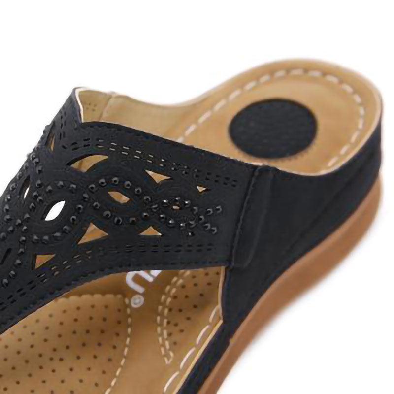 Women's Comfortable Flip Flops Wedge Heel Daily Slippers-ABOXUN