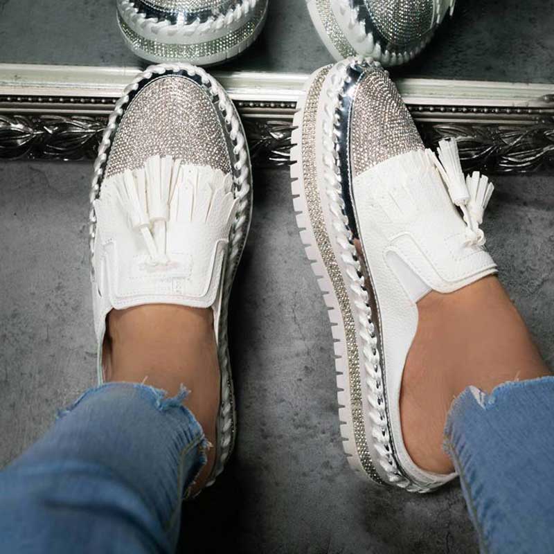 Women's Fashion Shiny Rhinestone Tassel Sandals-ABOXUN