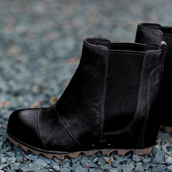 Women Slip On Wedge Boots-ABOXUN