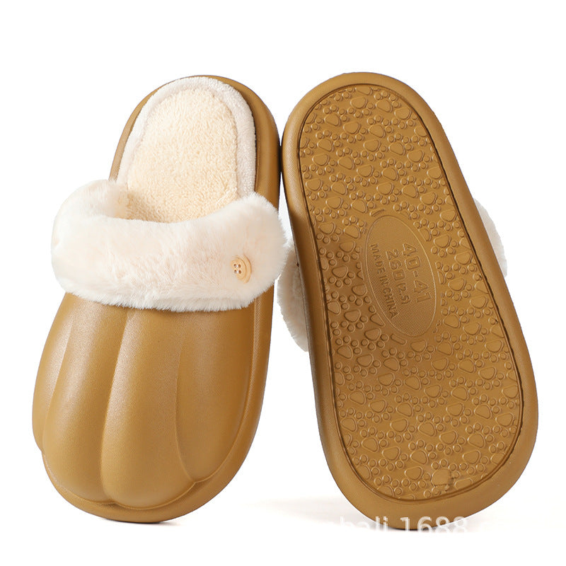 EVA Detachable Cotton Slippers Thick Bottom Fleece Warm And Waterproof-ABOXUN