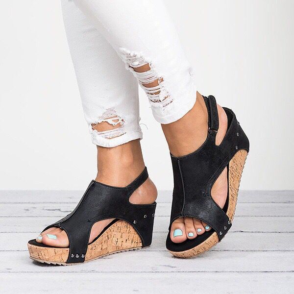 Women's Platform Fish Mouth Sandals-ABOXUN