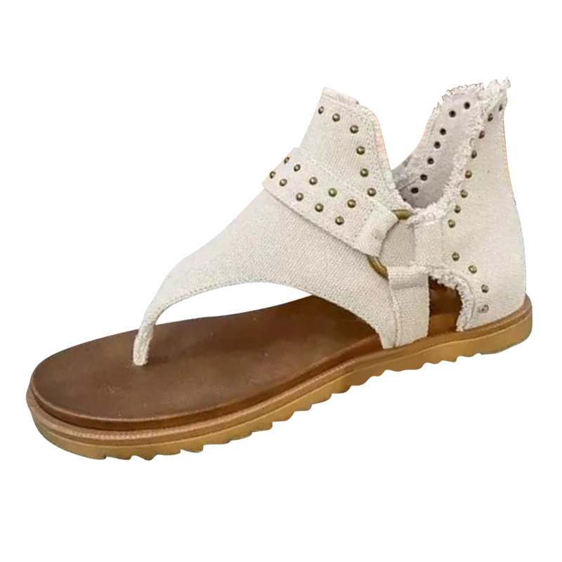 Women's  Fashion Studded Western Thong Sandals-ABOXUN
