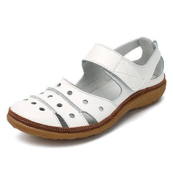Owlkay - Women's Hollow Hook Flat Sandals-ABOXUN