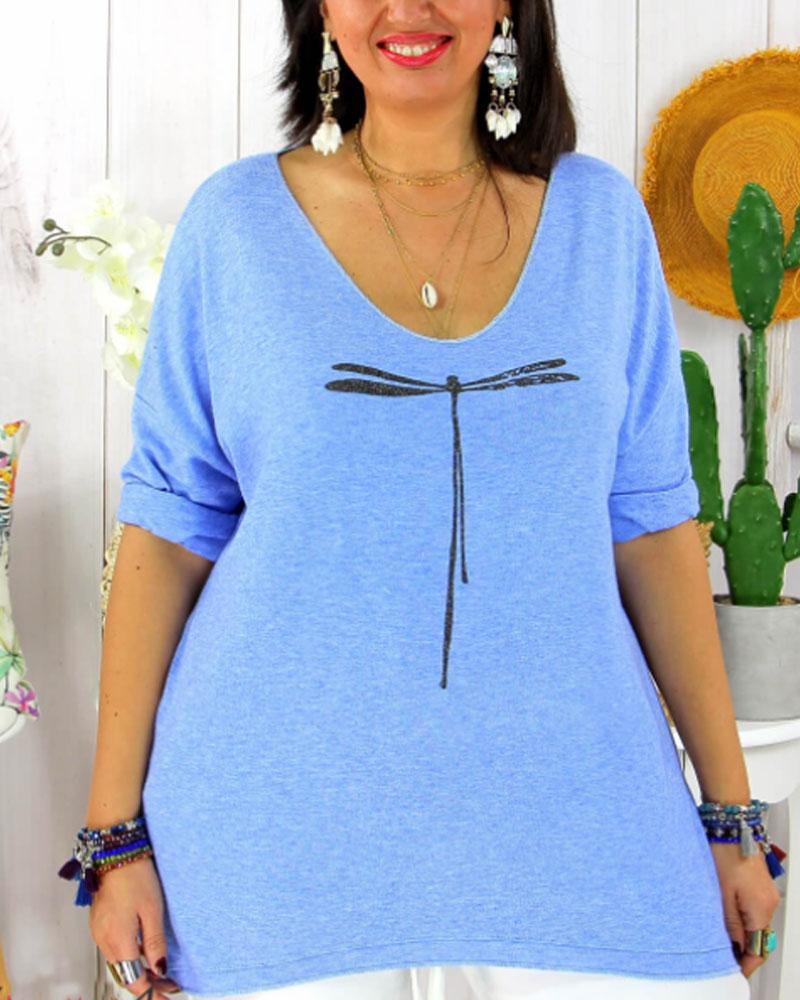 Large Size Women'S Light Sweater Tunic-ABOXUN