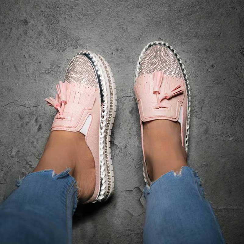 Women's Fashion Shiny Rhinestone Tassel Sandals-ABOXUN