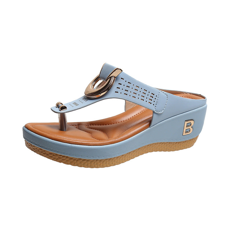 Ladies Flip Flop Wedge slippers-ABOXUN