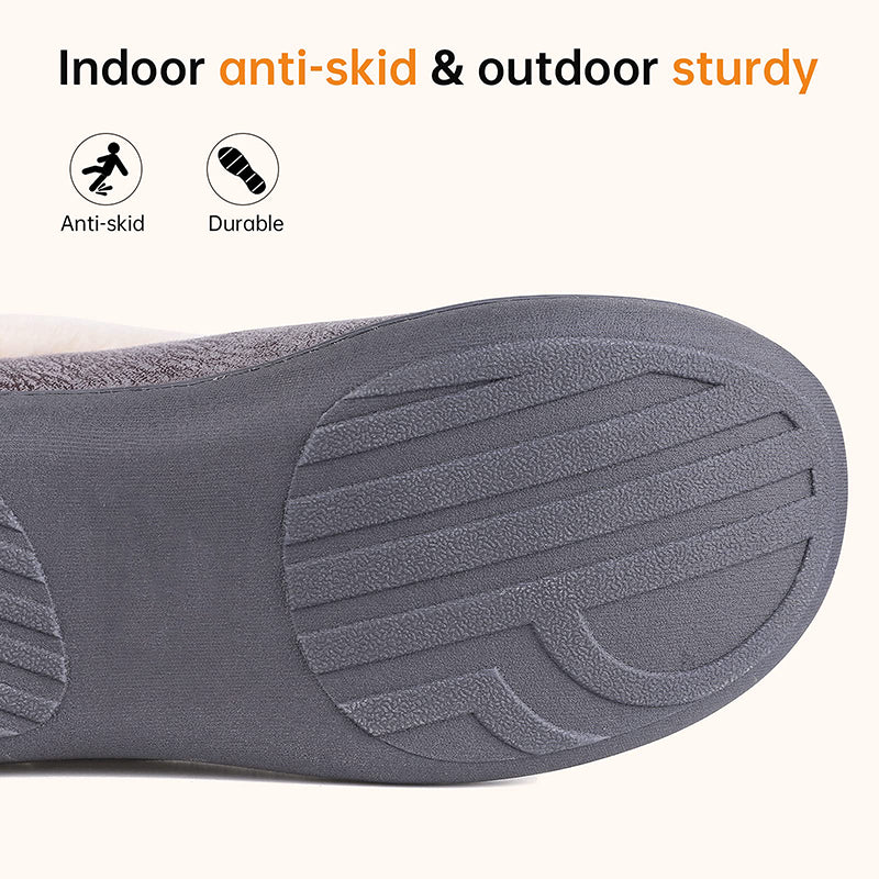 Women's Micro Suede Fuzzy Plush Lined Slippers with Cozy Memory Foam-ABOXUN