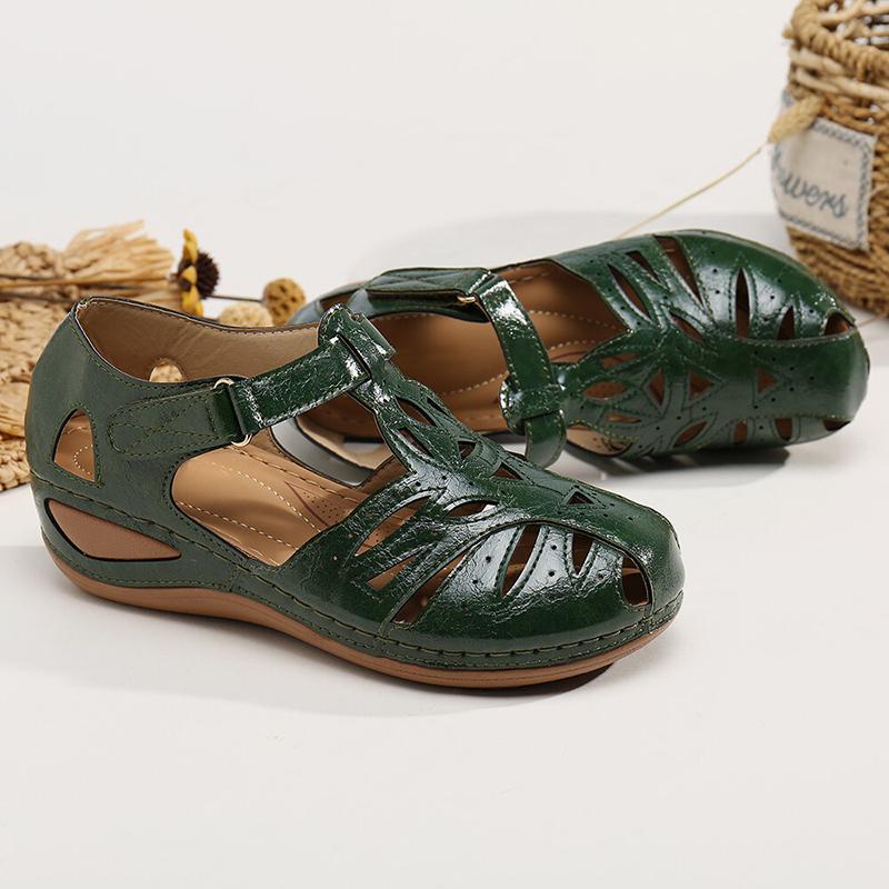 Sursell Women's Sandals Hollow Bow Comfortable Platform Sandals-ABOXUN