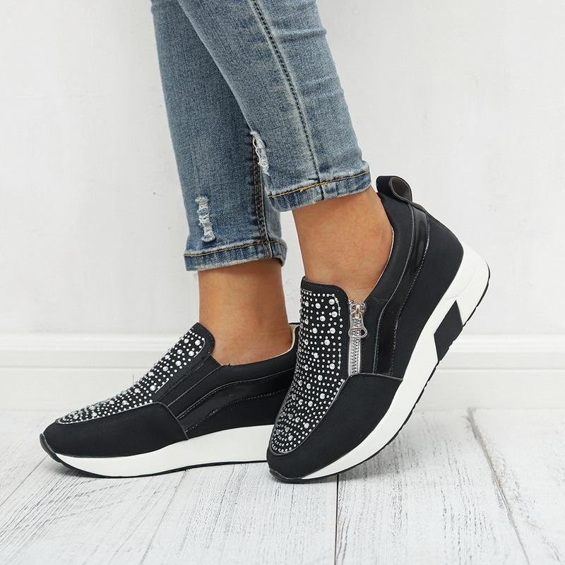 🔥On This Week Sale 70% OFF🔥Women's casual platform zipper sneakers, Comfy Orthopedic Walking Shoes-ABOXUN
