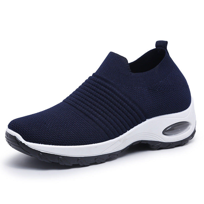 Women's flying knitting shoes, socks, fashion casual shoes-ABOXUN