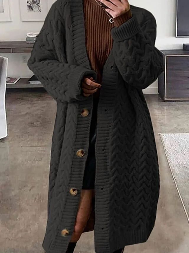 Women's Casual Long Sleeve Cotton Pocket Sweater Coat-ABOXUN