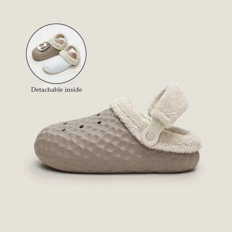 Removable Outer Wear Non-slip Waterproof Cotton Slippers-ABOXUN