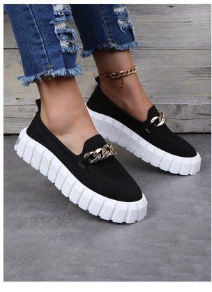 Casual Chunky Soles Women Flats Slip On Shoes-ABOXUN