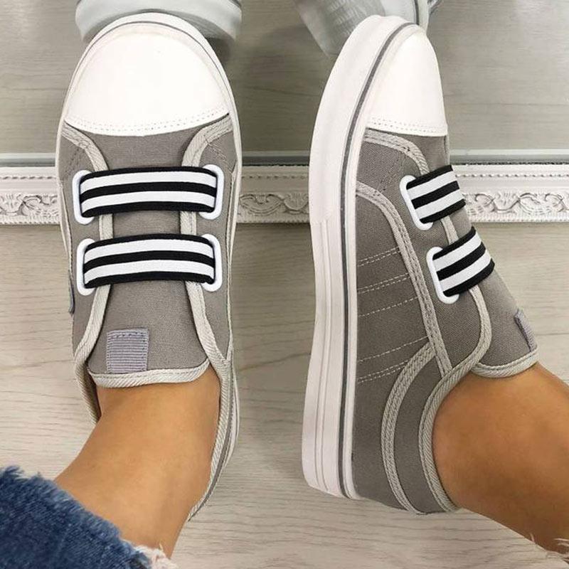 Women's Canvas Casual Flat Heel Sneakers-ABOXUN