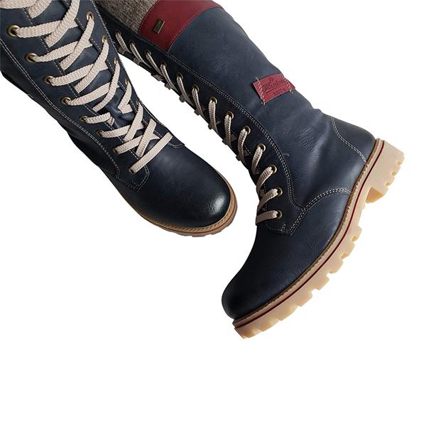 Grishay Women Winter Lace Up Knitted High Boots-ABOXUN