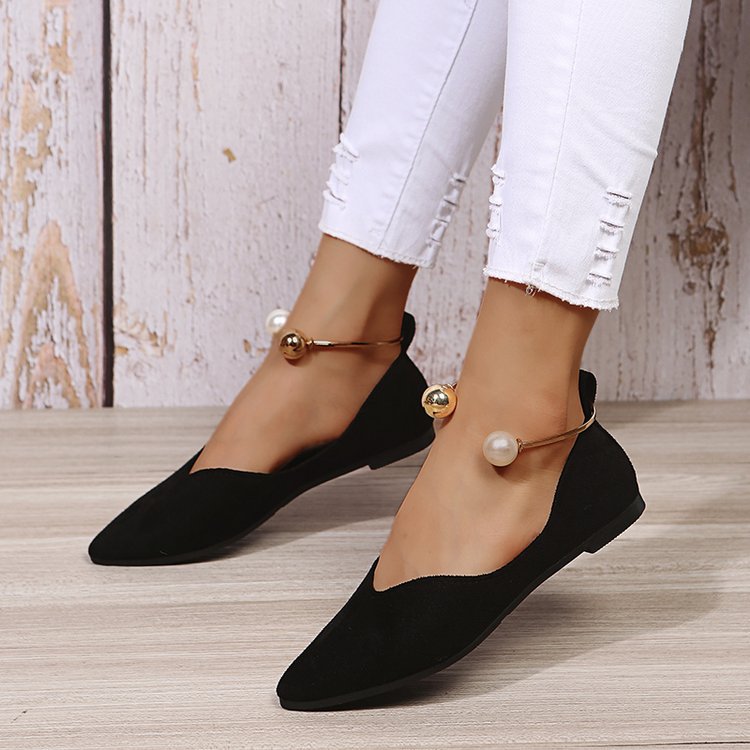 New beaded fashion shallow mouth breathable women's shoes-ABOXUN