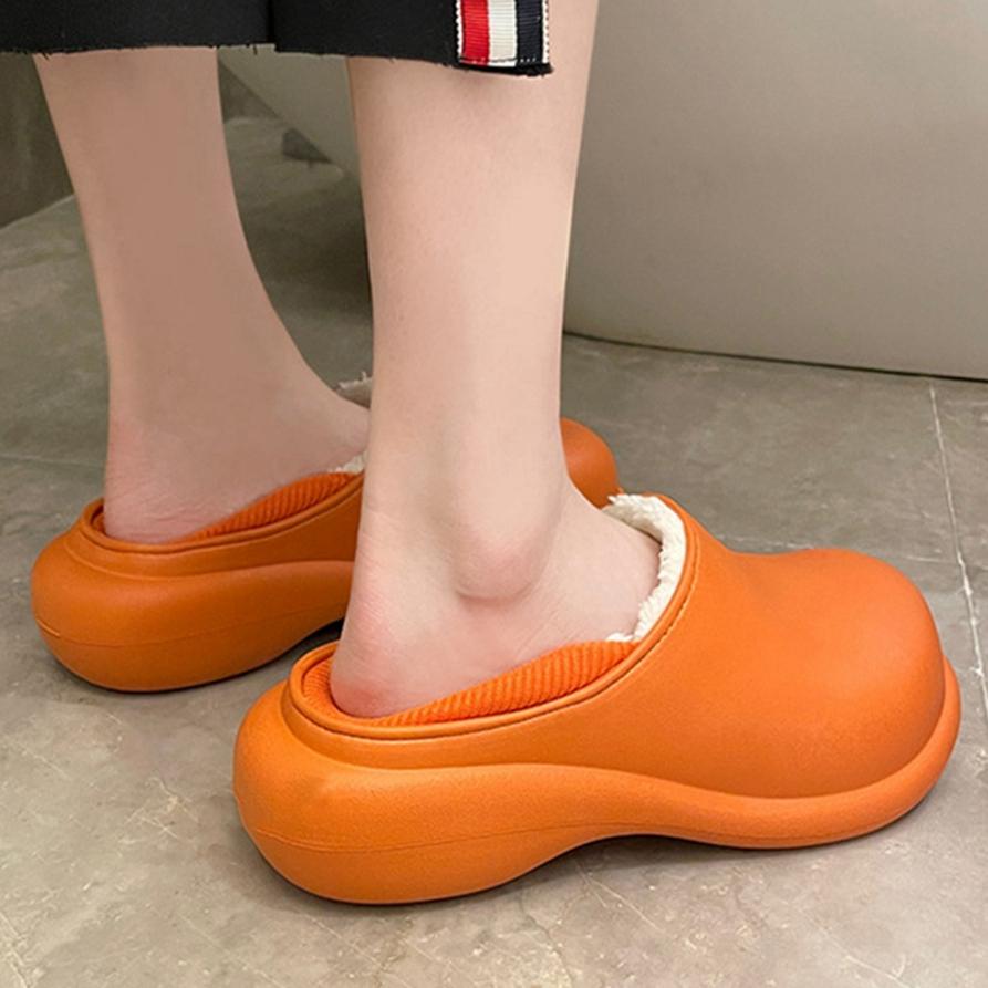 Women's Winter Thick Warm High-heeled Fur Slippers-ABOXUN