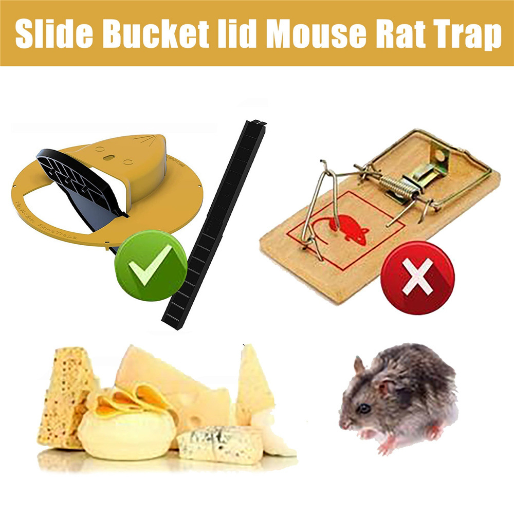 Rat Flip & Slip Trap Bucket Lid Mouse Trap