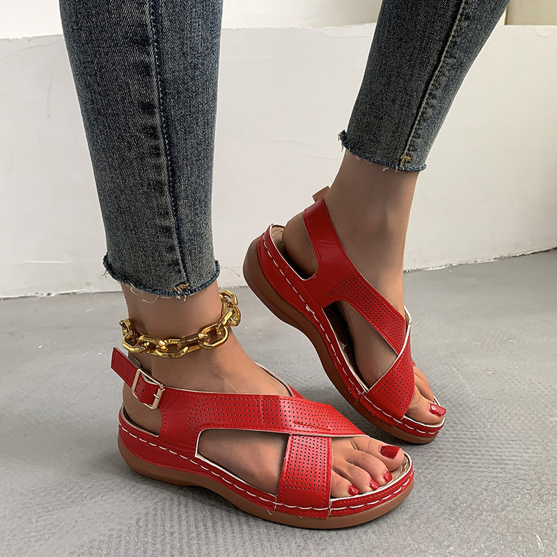 Solid Color Casual Women's Sandals-ABOXUN