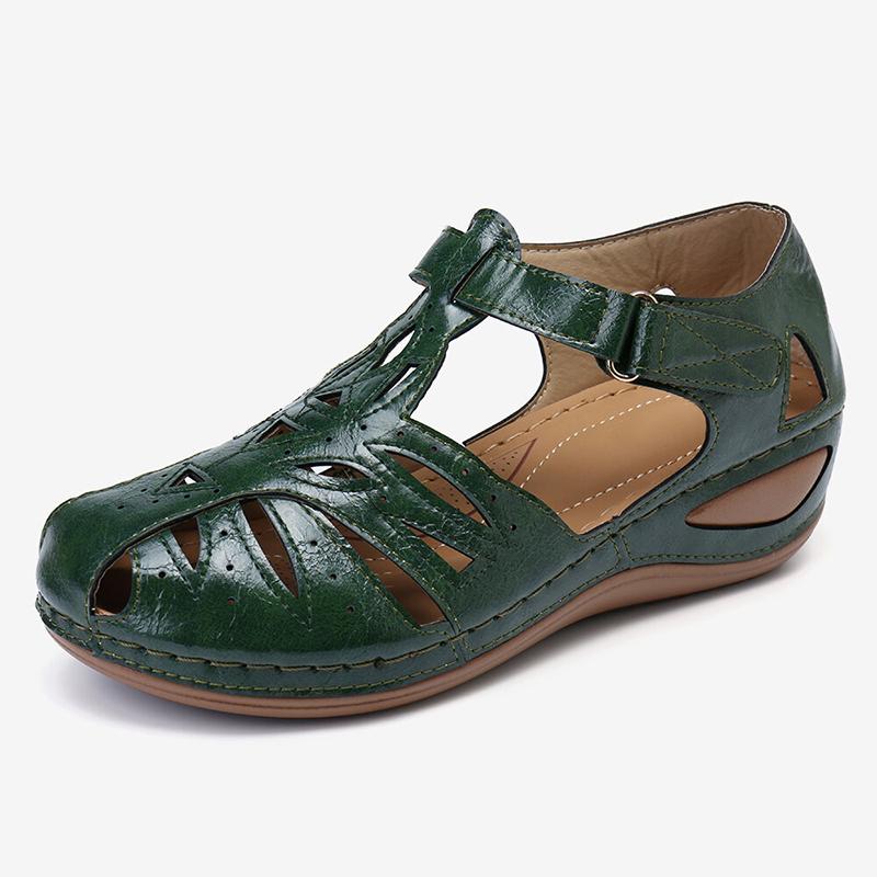 Sursell Women's Sandals Hollow Bow Comfortable Platform Sandals-ABOXUN