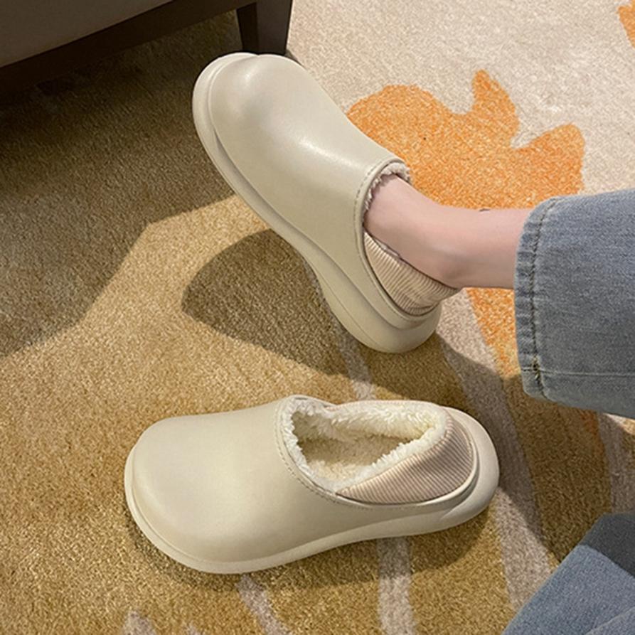 Women's Winter Thick Warm High-heeled Fur Slippers-ABOXUN