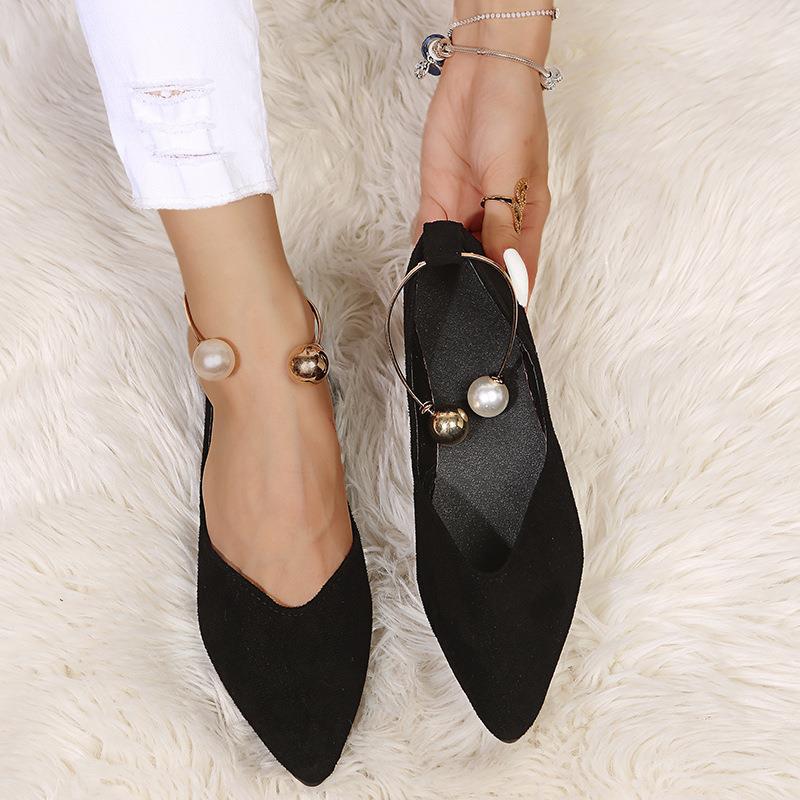 New beaded fashion shallow mouth breathable women's shoes-ABOXUN