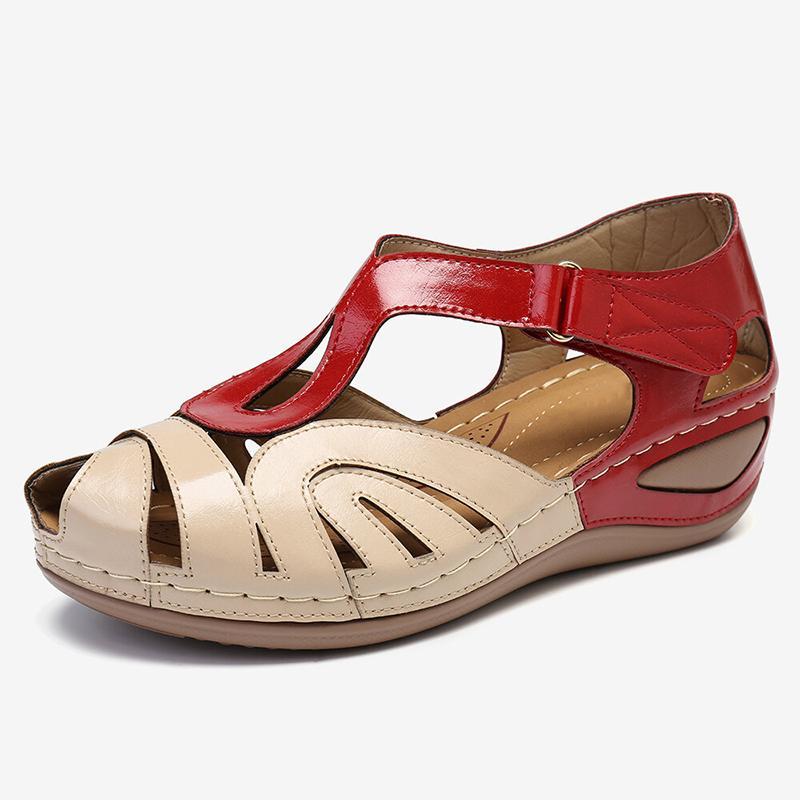 Sursell Women's Sandals Daily Magic Tape Platform Sandals-ABOXUN