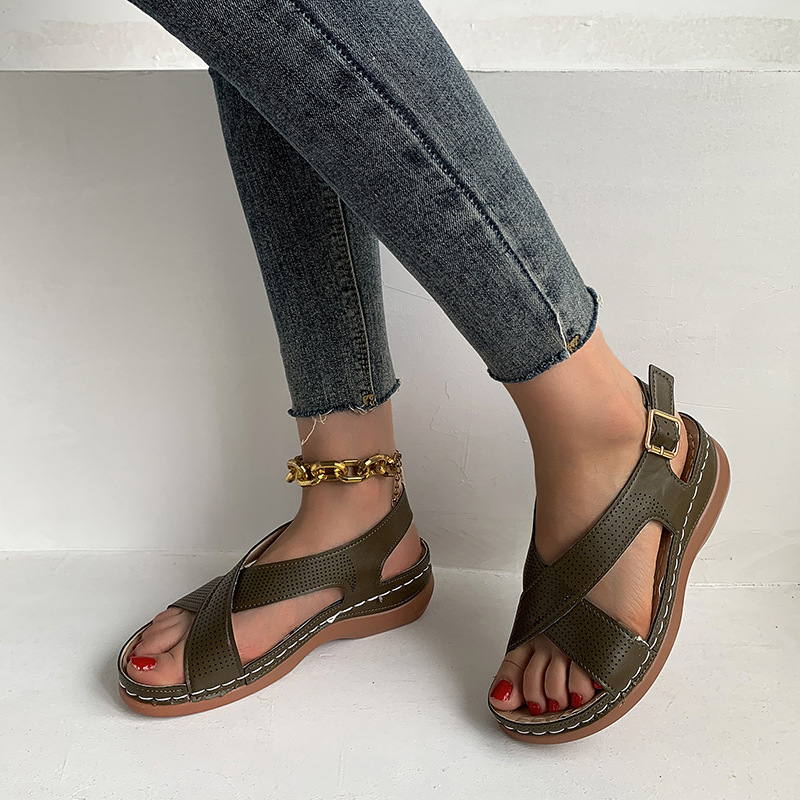 Solid Color Casual Women's Sandals-ABOXUN