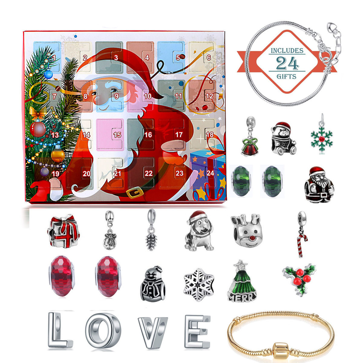 🎅Christmas Pre Sale🎄-DIY Christmas Advent Calendar Bracelets Set🎁BUY 3 FREE SHIPPING-ABOXUN