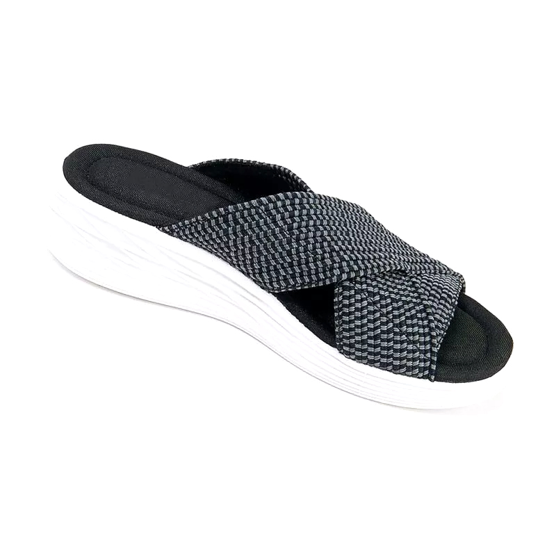 Women Stretch Cross Slide Sandals-ABOXUN