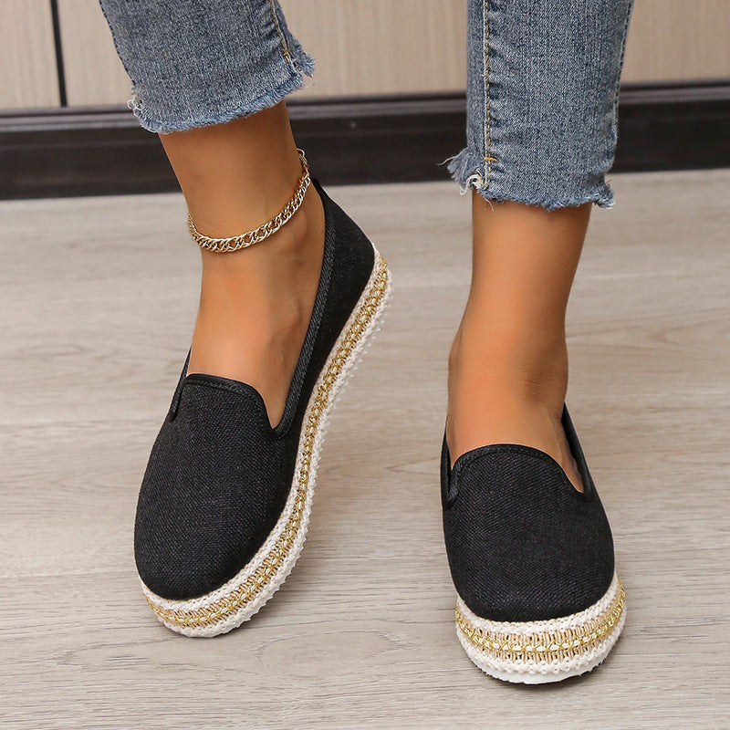 Vintage Roman Style Bubble Soles Slip On Shoes-ABOXUN