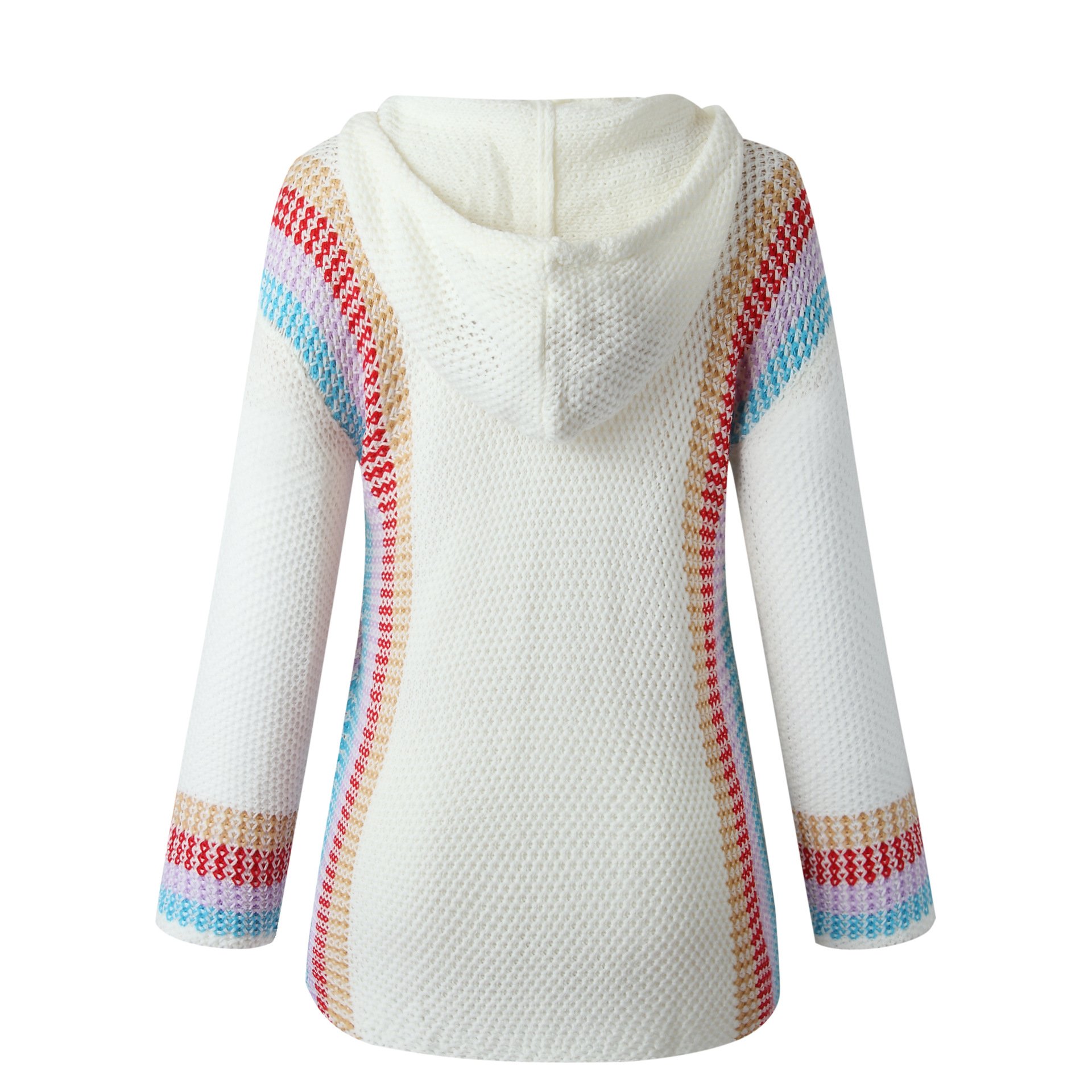 Fashion Color Matching Hooded Loose Sweater-ABOXUN