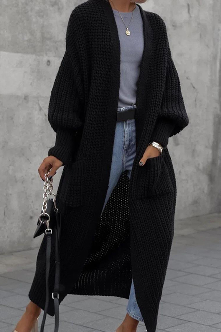 Casual Long Sleeve Sweater Cardigan-ABOXUN